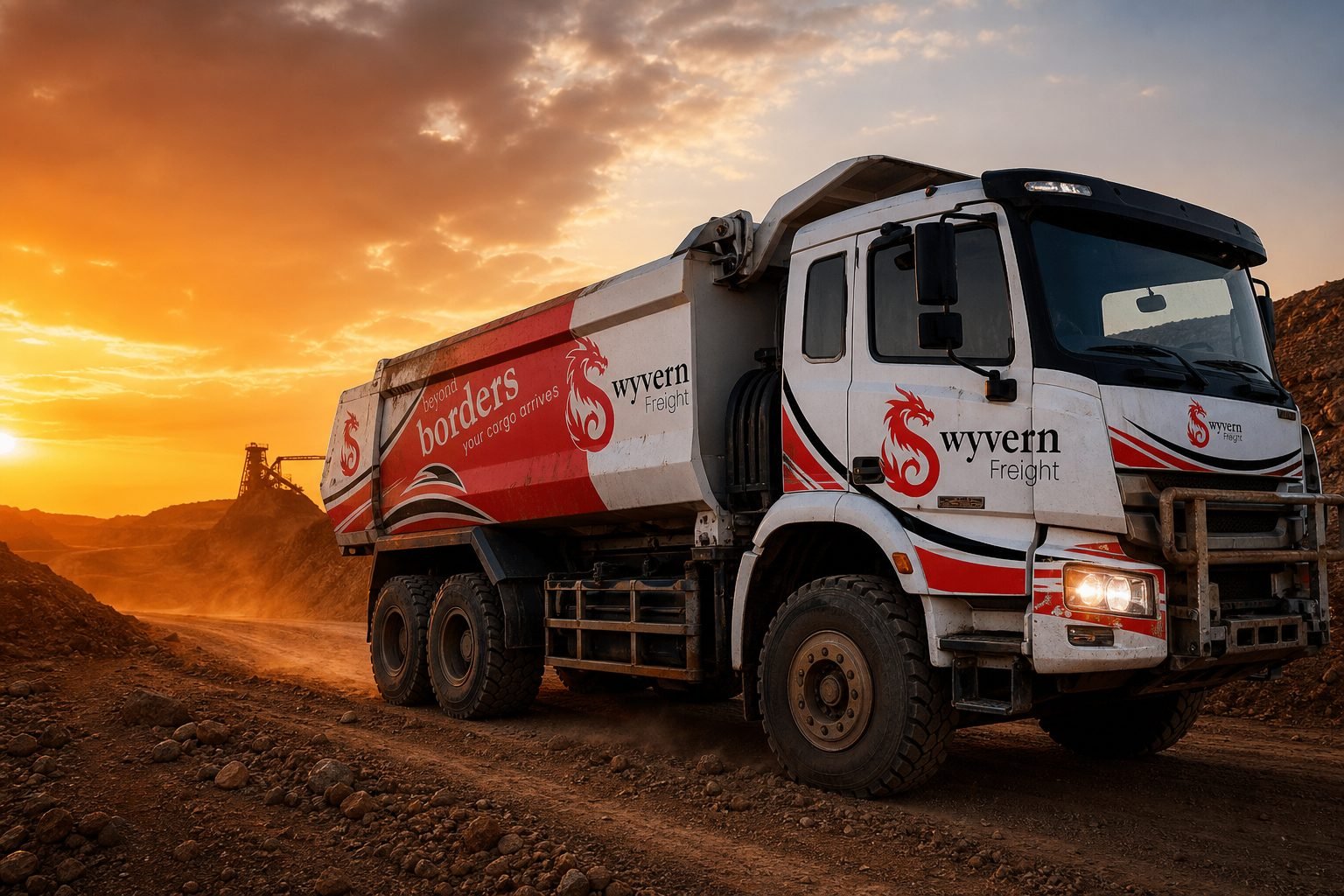 Heavy haul truck on mining corridor
