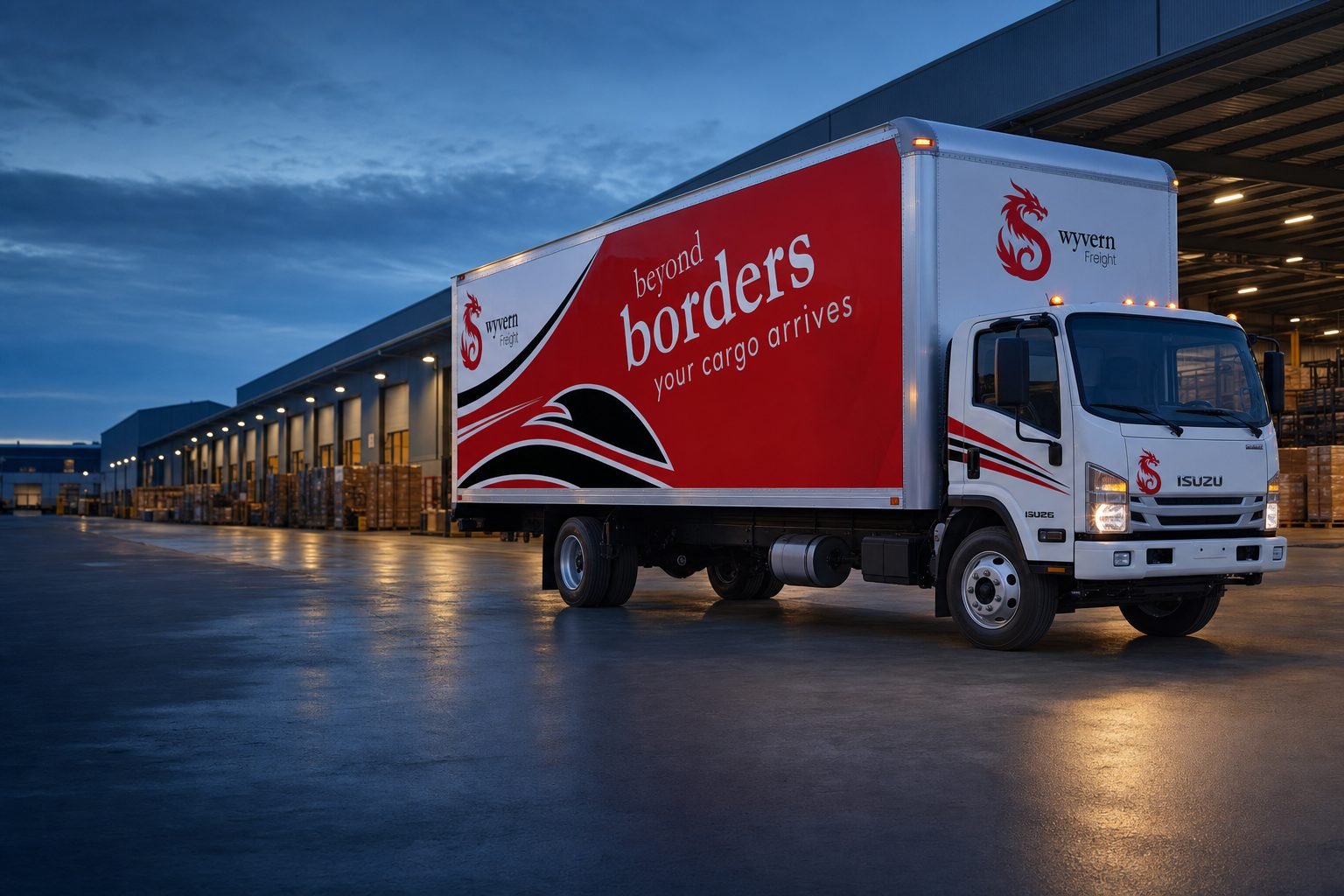 Wyvern box truck at warehouse cross-dock