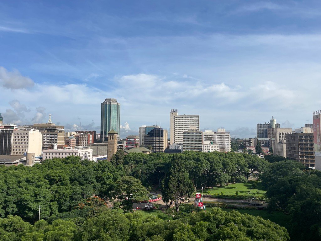 Harare city skyline representing public-sector logistics delivery
