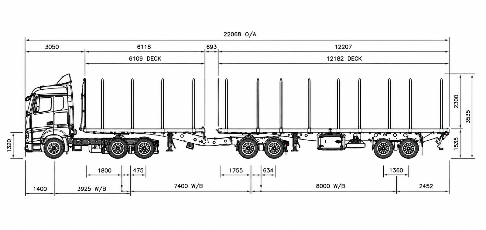 Flatbed trailer for steel and machinery