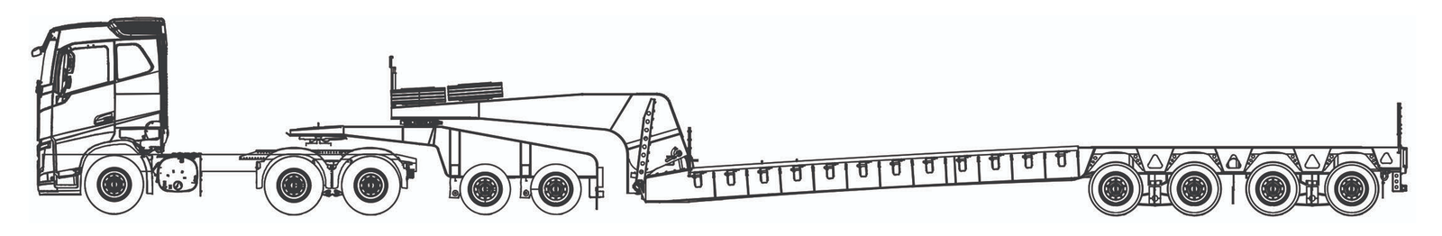 Lowbed trailer for heavy and oversized public-sector machinery